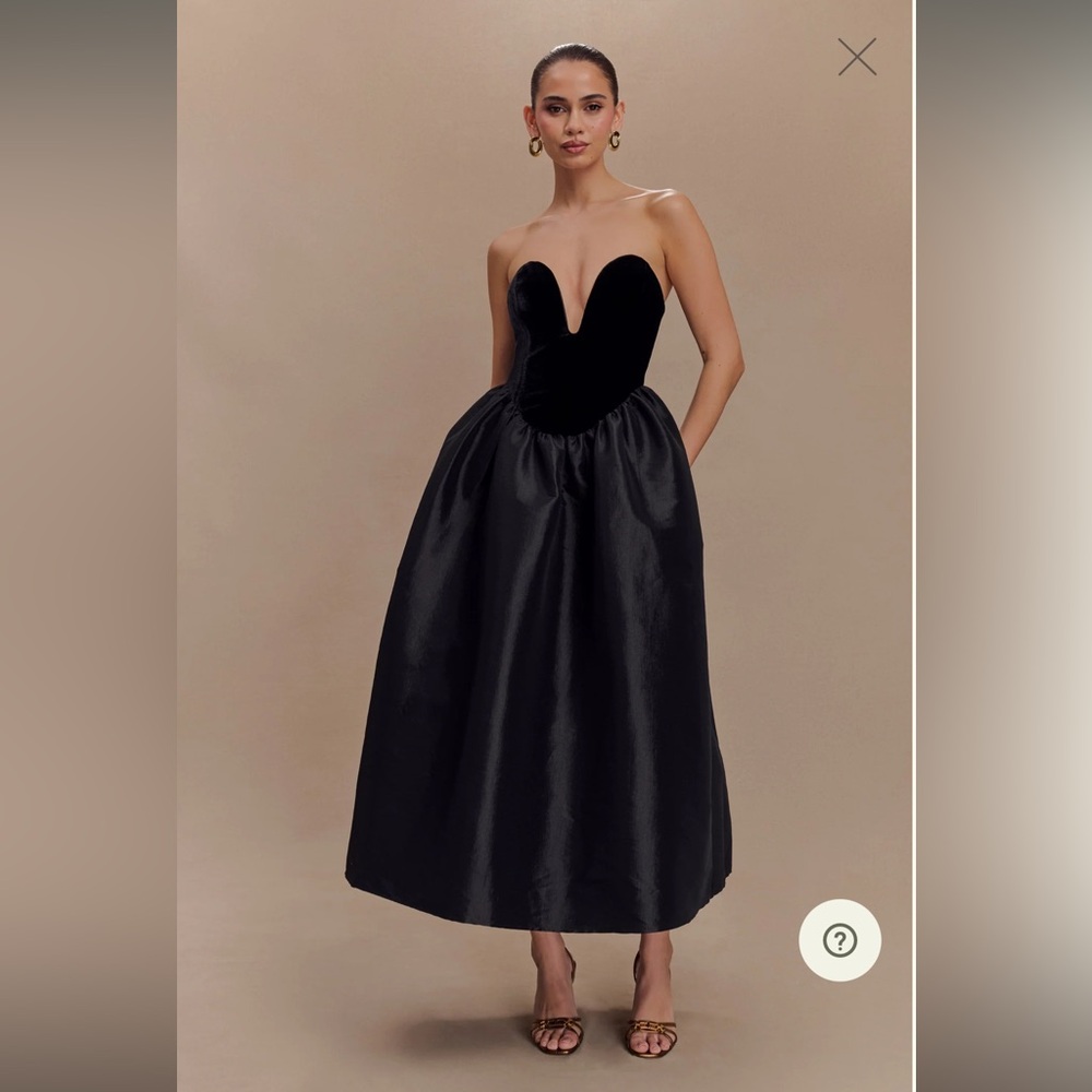 Meshki Flora Black Strapless Dress